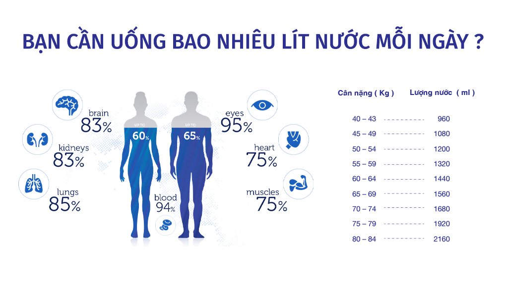 lượng nước uống mỗi ngày